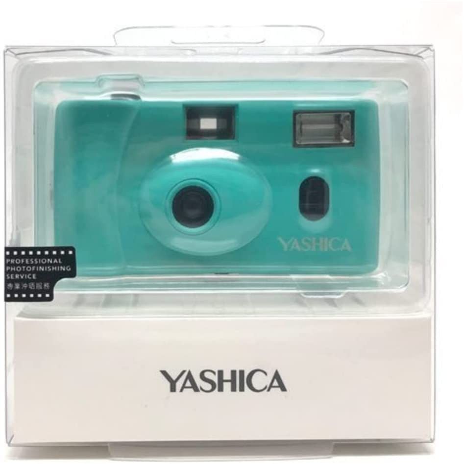 Yashica MF-1 Snapshot, Colore Turchese + PELLICOLA 400/24 FOTO GARANZIA UFFICIALE ITALIA 2 ANNI