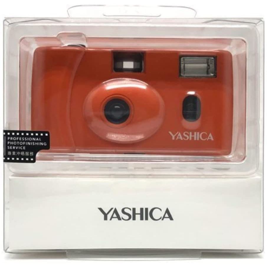 Yashica MF-1 Snapshot, Colore Arancione + PELLICOLA 400/24 FOTO GARANZIA UFFICIALE ITALIA 2 ANNI