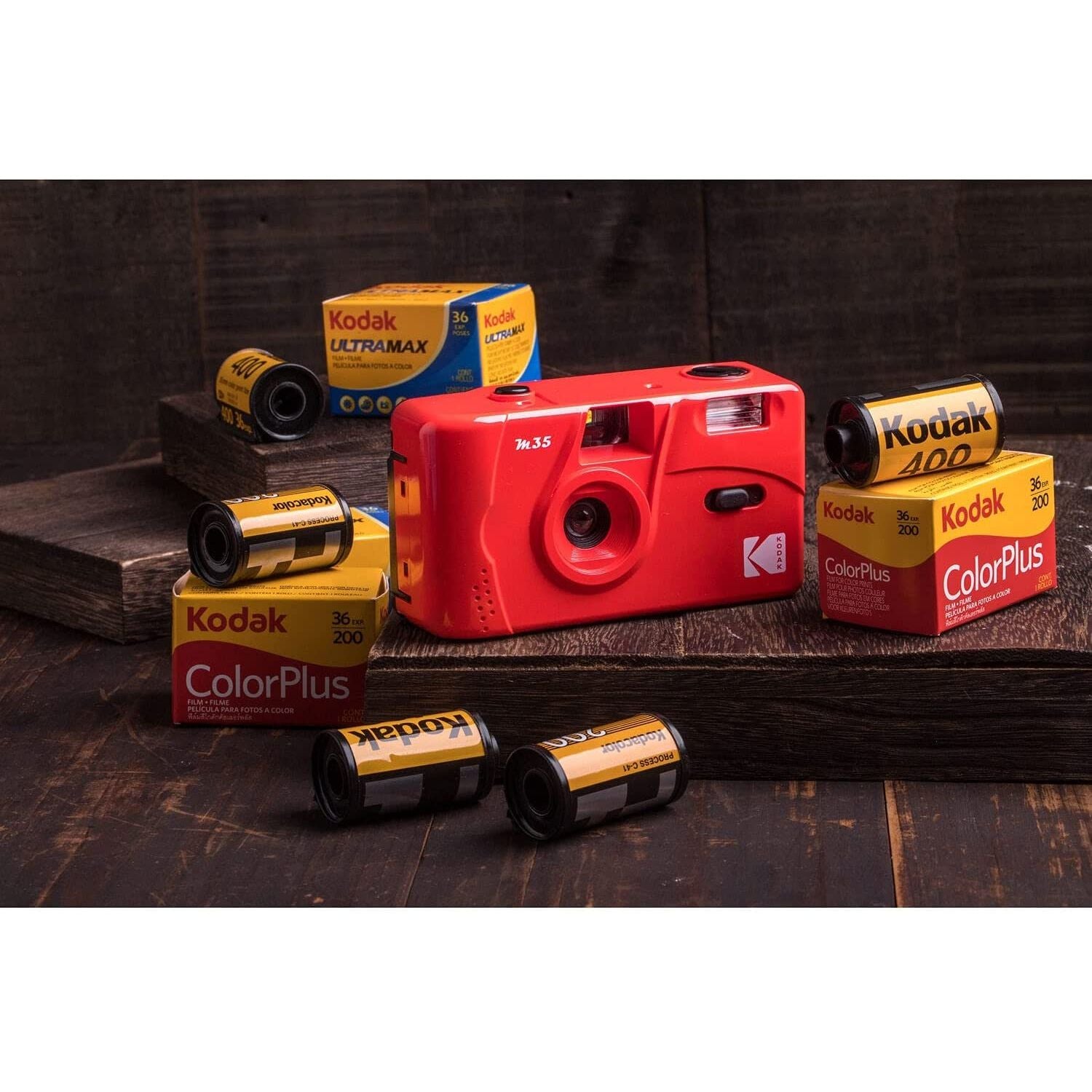 Kodak Film Camera Analogica M35 FLAME SCARLET GARANZIA UFFICIALE ITALIA 2 ANNI