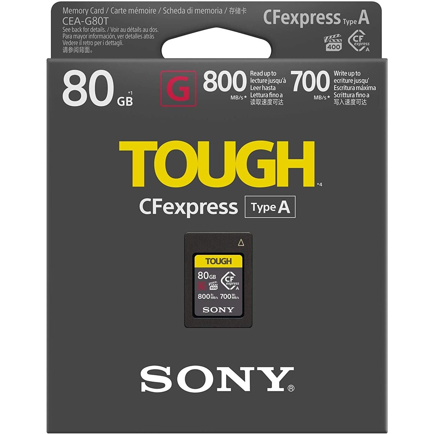 Sony CFEXPRESS 80GB TYPE A Tough Serie G 800Mbs/700Mbs