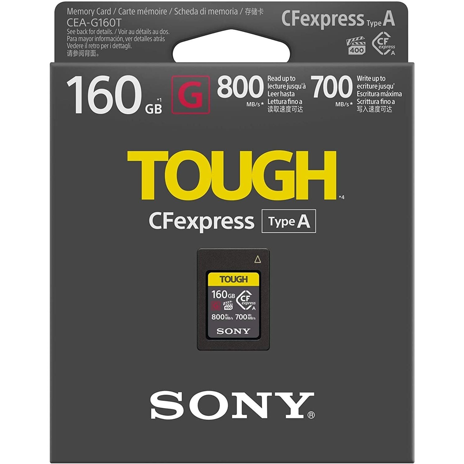 Sony CFEXPRESS 160GB TYPE A Tough Serie G 800Mbs/700Mbs