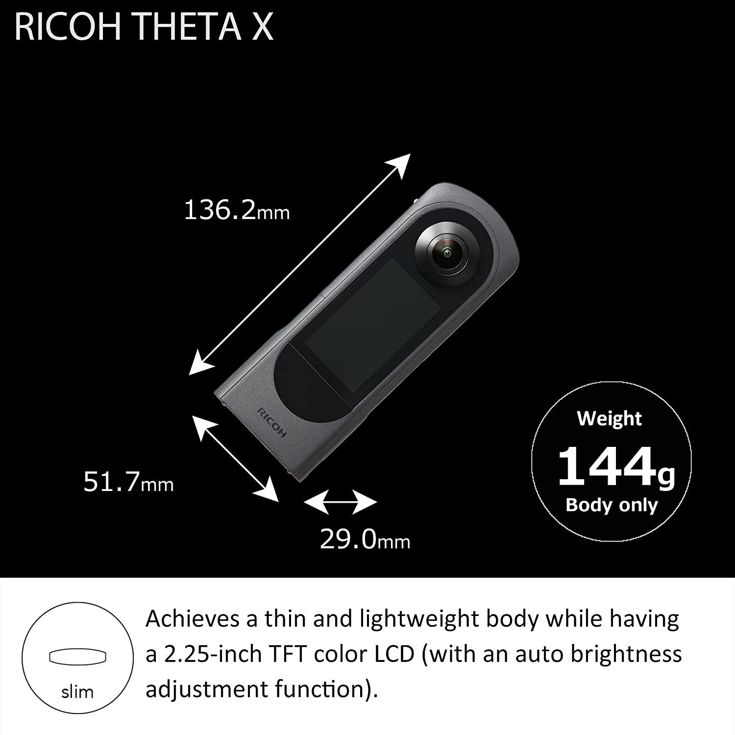 RICOH THETA X  METALLIC GRAY GARANZIA ITALIA FOWA 4 ANNI