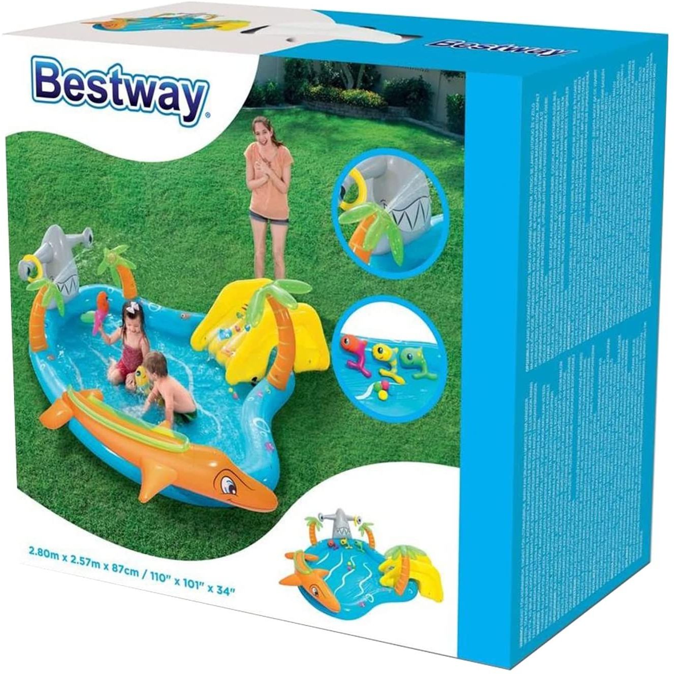 Bestway 53067 Piscina Play Center Mare Cm 280X257X87 Con Fondo Gonfiabile