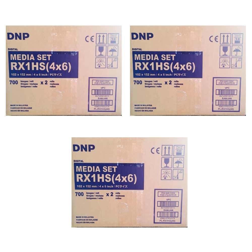DNP RX1HS - 10X15 Carta + Ribbon per 1400 Stampe 10x15 (Confezione da 3)