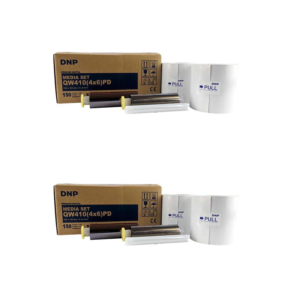 DNP QW410 4X6 - 10X15 SD Kit 2x150 Carta Stampe (Confezione da 2)