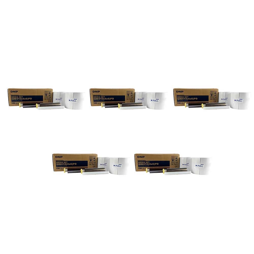 DNP QW410 4X6 - 10X15 SD Kit 2x150 Carta Stampe (Confezione da 5)
