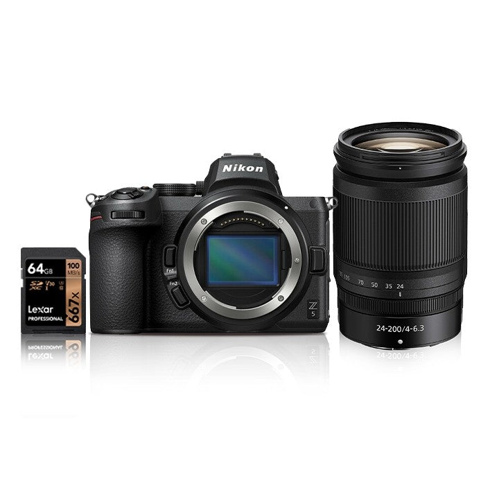Nikon Z5 + Z 24-200mm + SD 64GB LEXAR 667X Pro OMAGGIO GARANZIA NITAL 4 ANNI