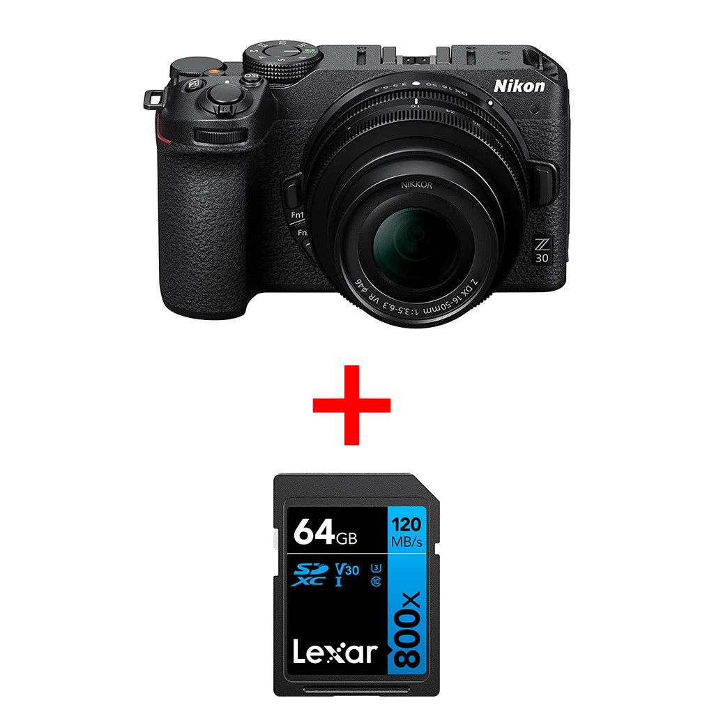 Nikon Z30 + Z DX 16-50mm VR + SD 64GB 800X OMAGGIO GARANZIA NITAL 4 ANNI