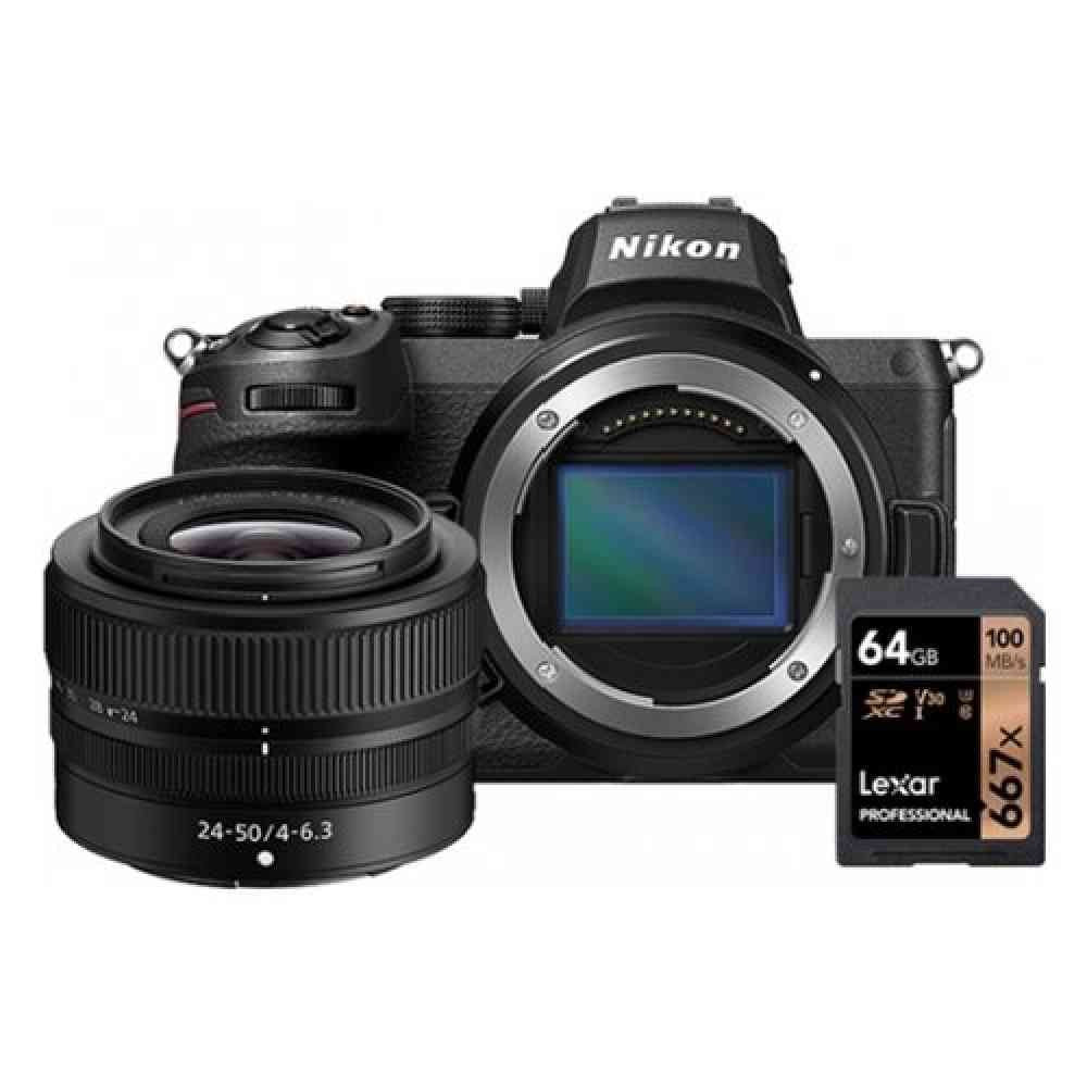 Nikon Z5 + Z 24-50mm + SD 64GB LEXAR 667x Pro OMAGGIO GARANZIA NITAL 4 ANNI