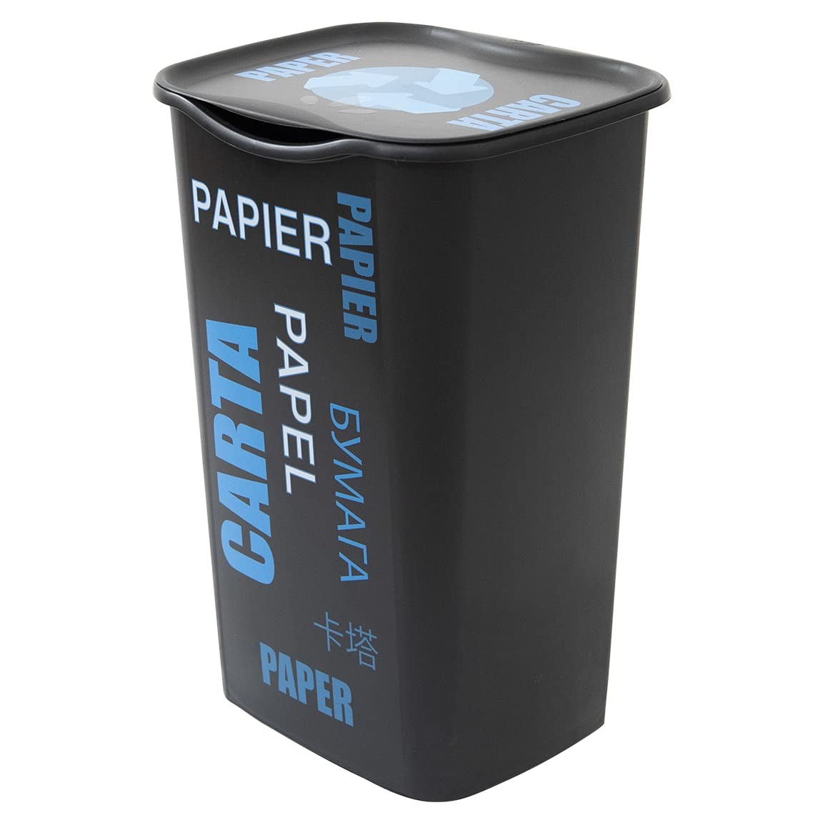 INCA POKER SET CONTENITORI RACCOLTA DIFFERENZIATA CON COPERCHIO 50 LITRI CARTA ,PLASTICA,VETRO E INDIFFERENZIATA