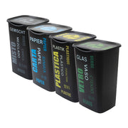 INCA POKER SET CONTENITORI RACCOLTA DIFFERENZIATA CON COPERCHIO 50 LITRI CARTA ,PLASTICA,VETRO E INDIFFERENZIATA