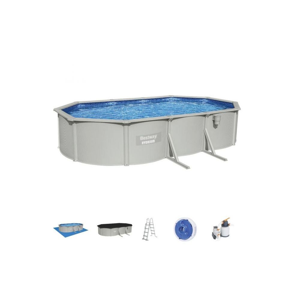 Bestway 56369 Piscina Fuori Terra Ovale Hydrium Dim. 610x360x120 cm