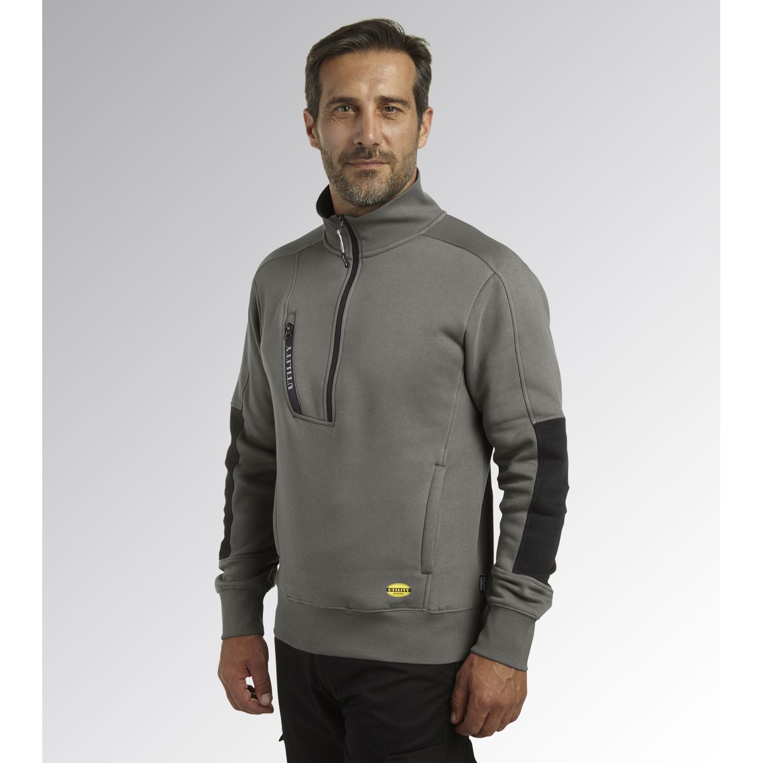 DIADORA UTILITY FELPA DA LAVORO SWEATSHIRT HZ LITEWORK COLORE GRIGIO TAGLIA XXXL