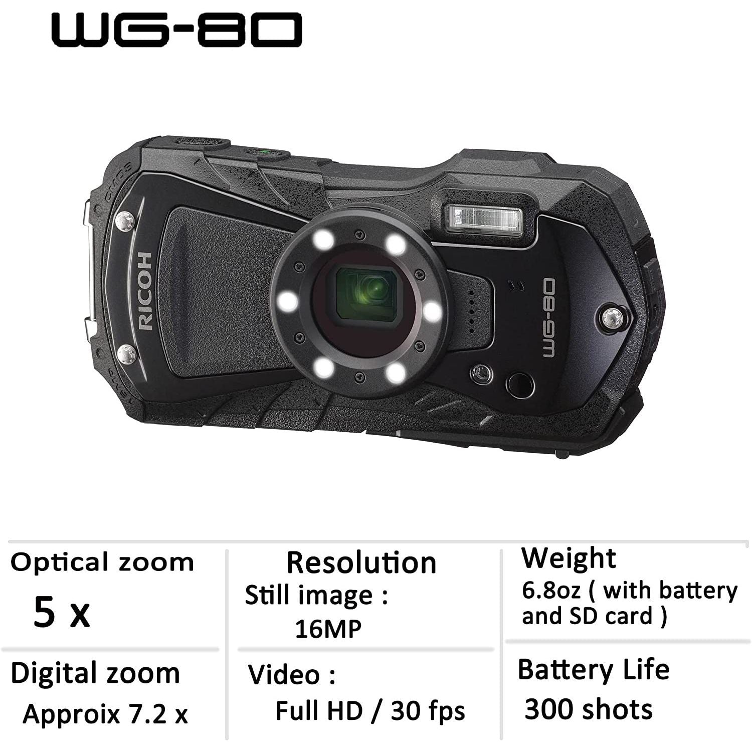 RICOH WG-80 BLACK GARANZIA ITALIA FOWA 2 ANNI