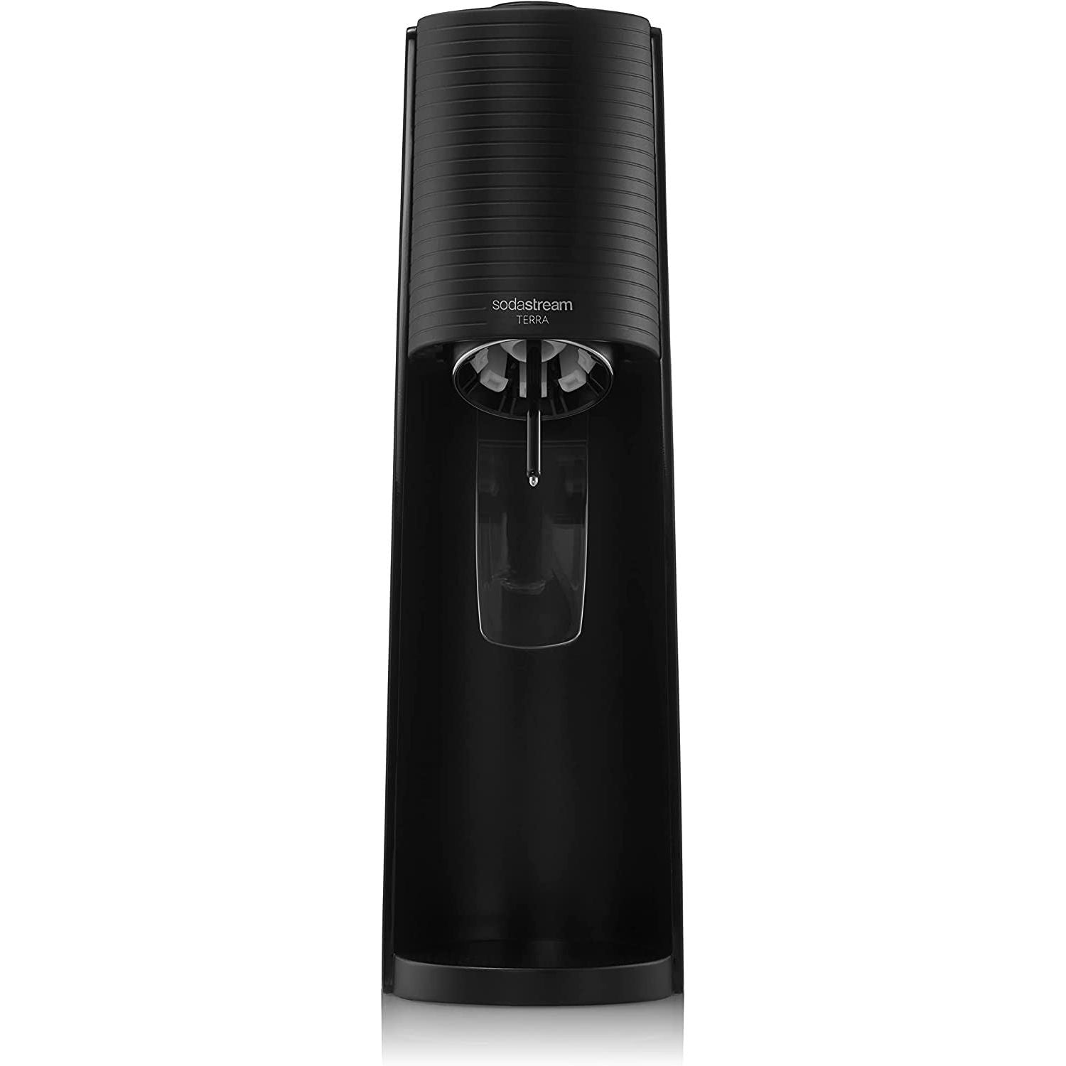 Sodastream Terra Megapack , Gasatore + 3 Bottiglie + Nuovo Clindro, Nero