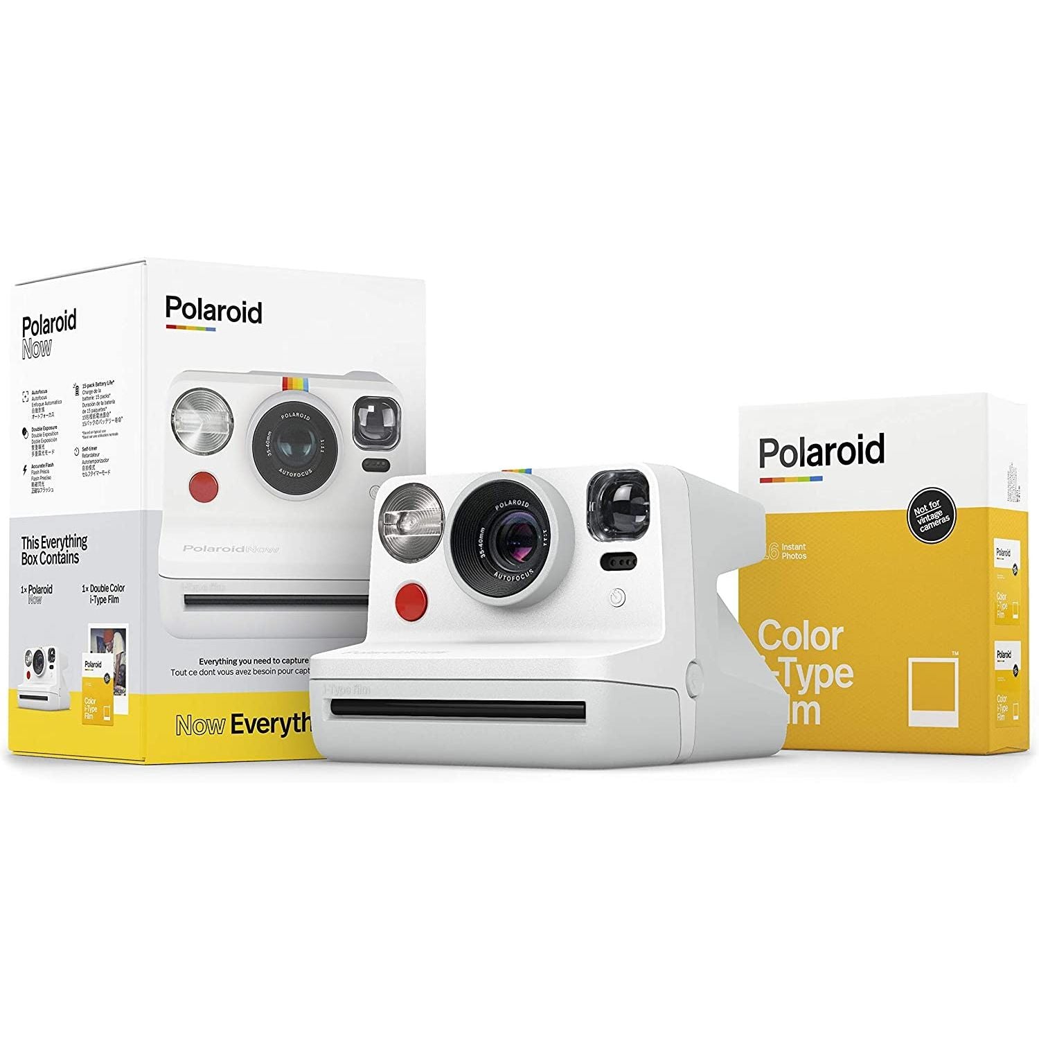 Polaroid Now White Everything Box + Film 2 i-Type GARANZIA 2 ANNI UFFICIALE NITAL ITALIA