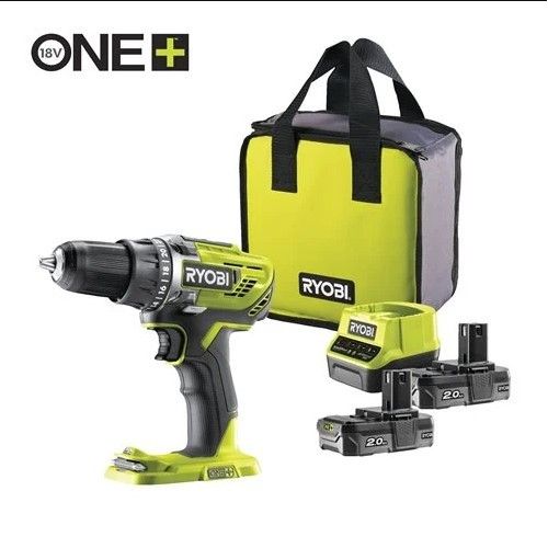 Ryobi R18DD3-220S Trapano Avvitatore 18V Con 2 Batterie Da 2.0 AhV