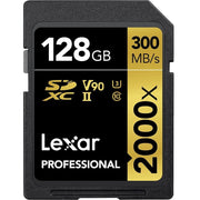 LEXAR SDXC 128GB PRO 2000X UHS-II U3 V90 GOLD SERIES