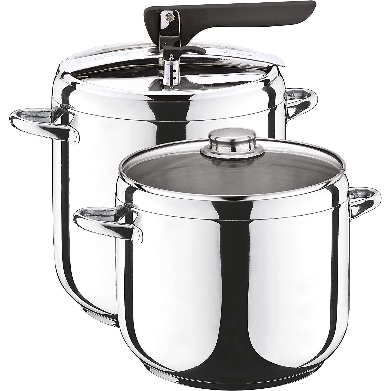 Pintinox Set Pentole 5+7 Lt A Pressione First In Acciaio Inox Adatte All'Induzione Con 4 sistemi Di Sicurezza