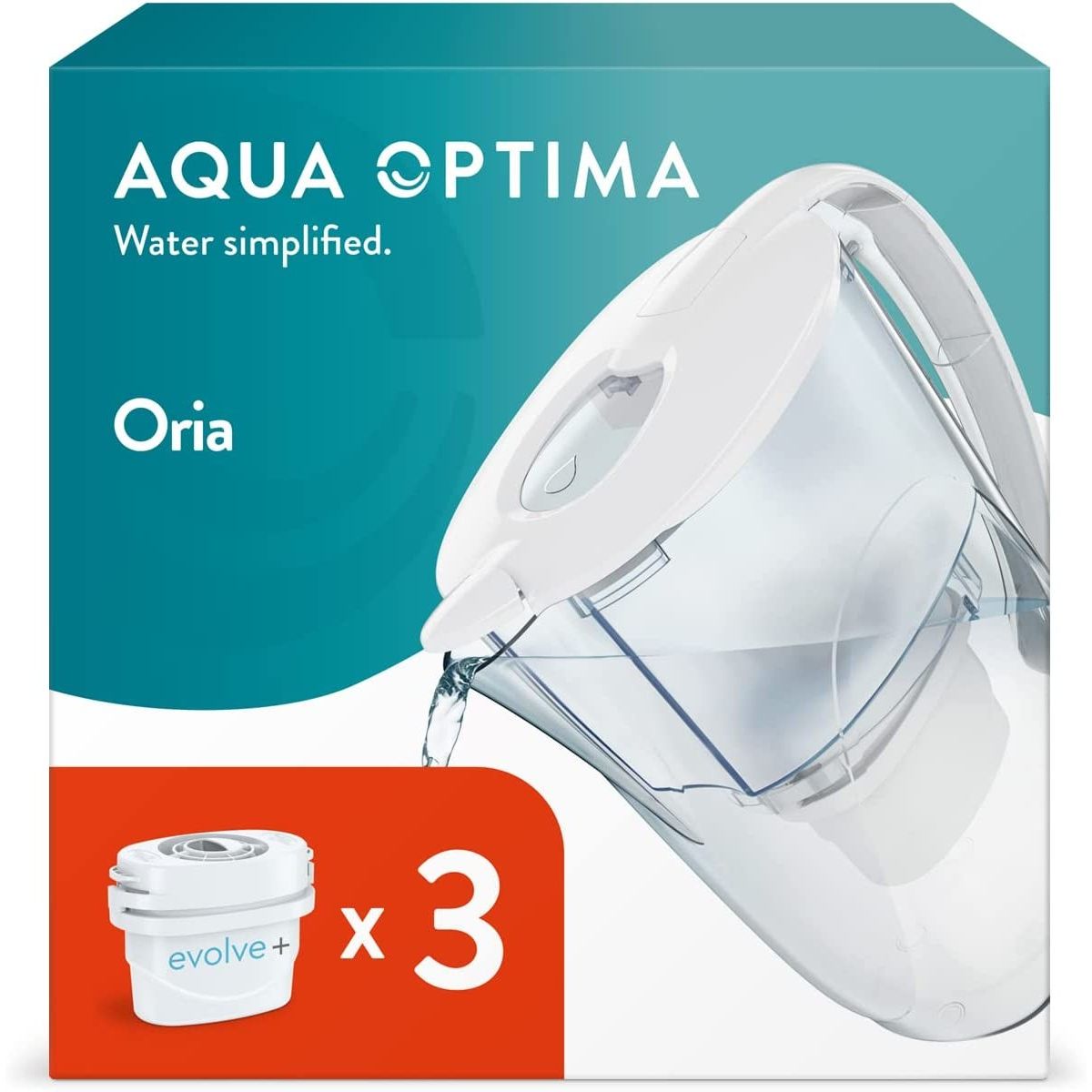 Aqua Optima Oria Caraffa 2.8L Acqua Filtrata + 3 Filtri