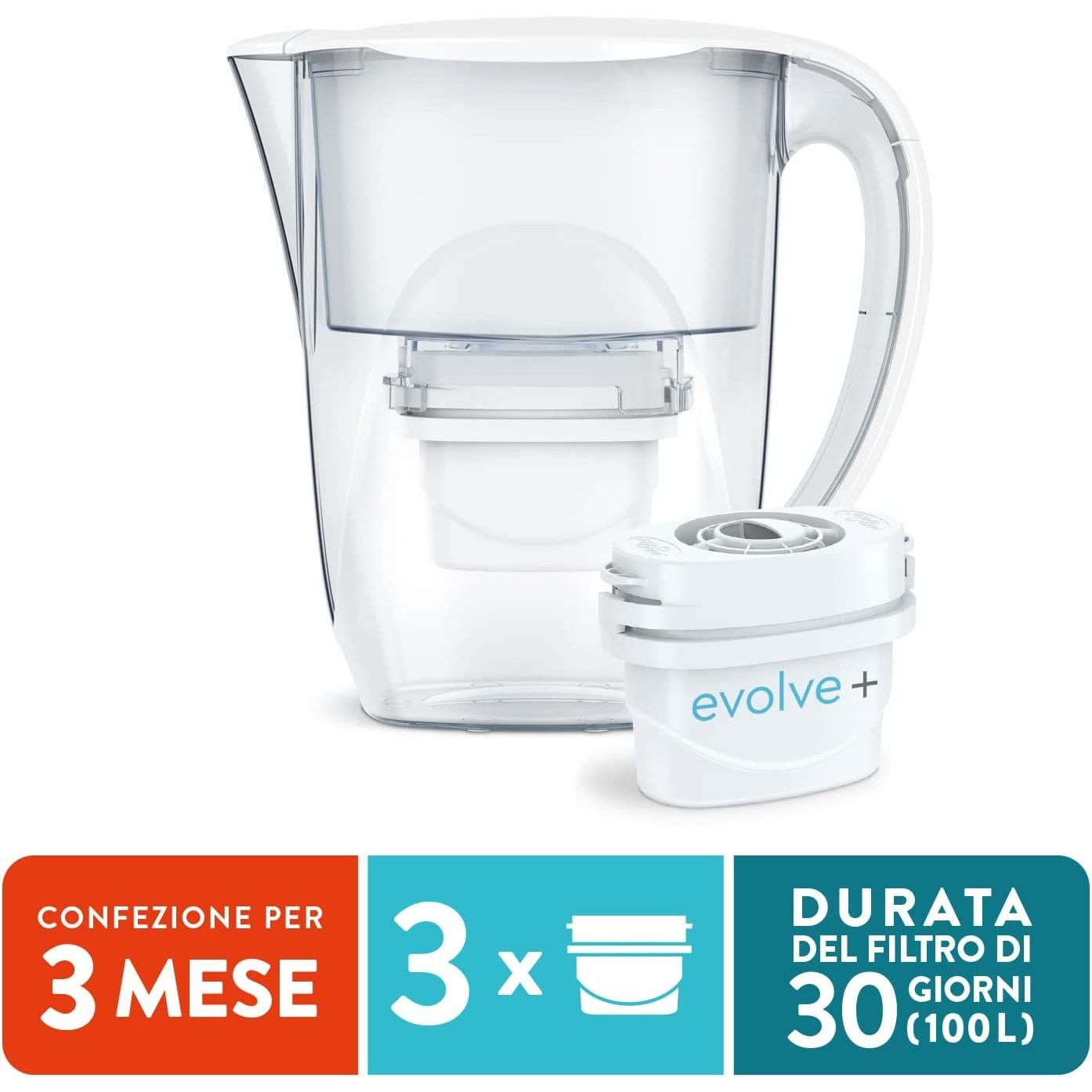 Aqua Optima Oria Caraffa 2.8L Acqua Filtrata + 3 Filtri