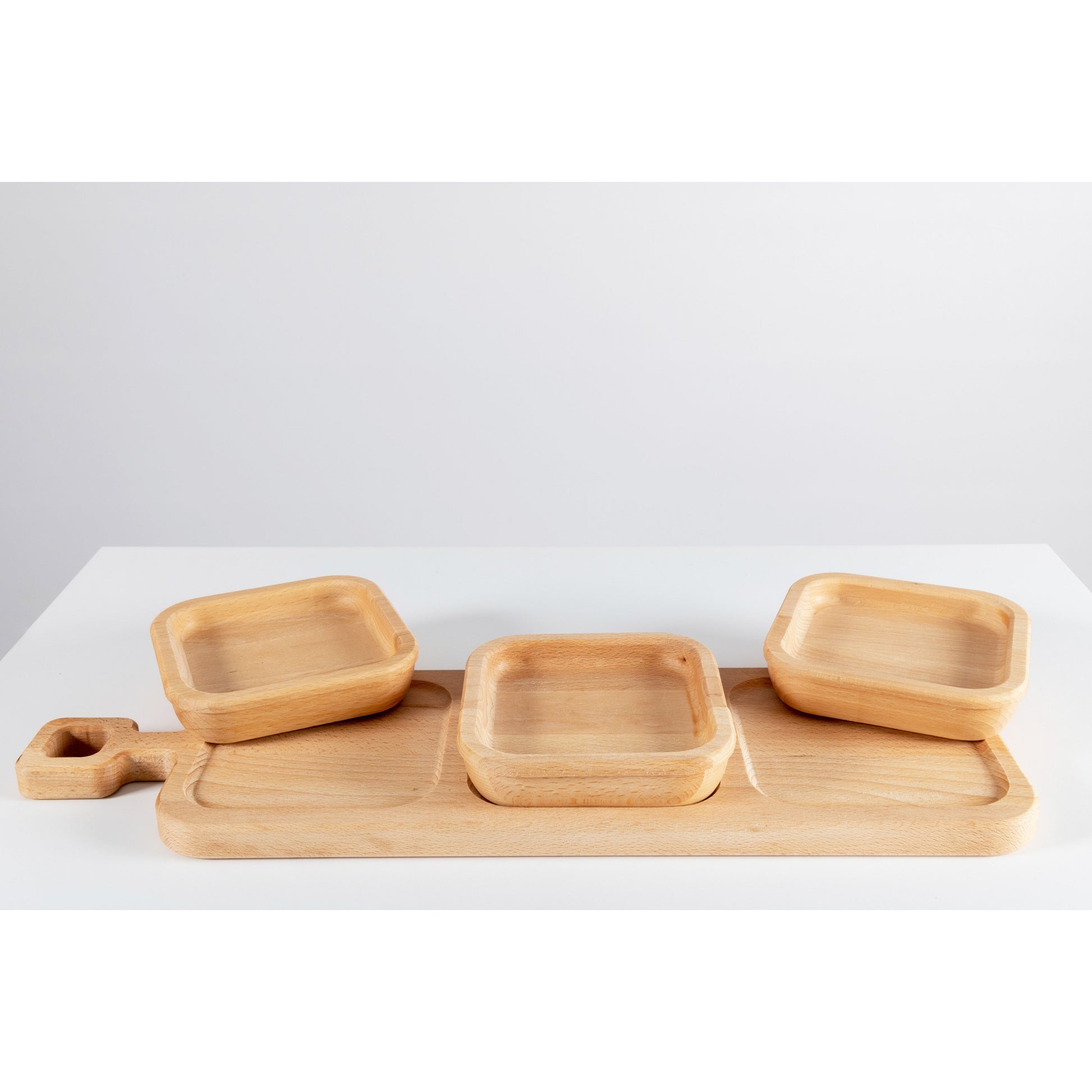 Inca Vassoio In Legno Faggio Con 3 Vaschette Estraibili