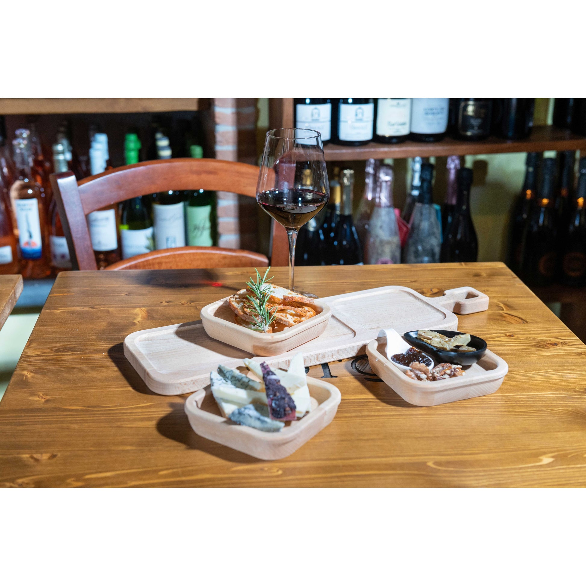 Inca Vassoio In Legno Faggio Con 3 Vaschette Estraibili