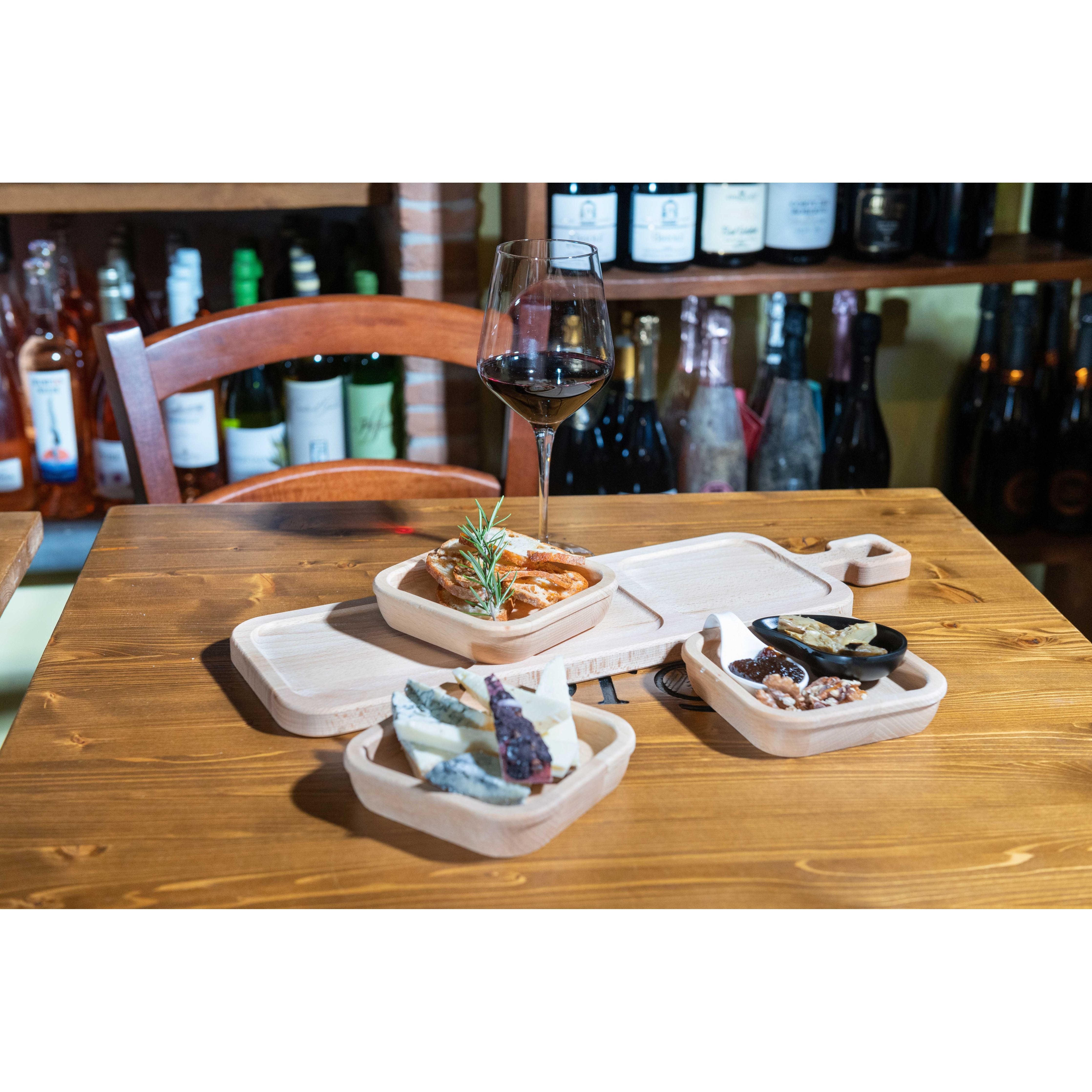 Inca Vassoio In Legno Faggio Con 3 Vaschette Estraibili