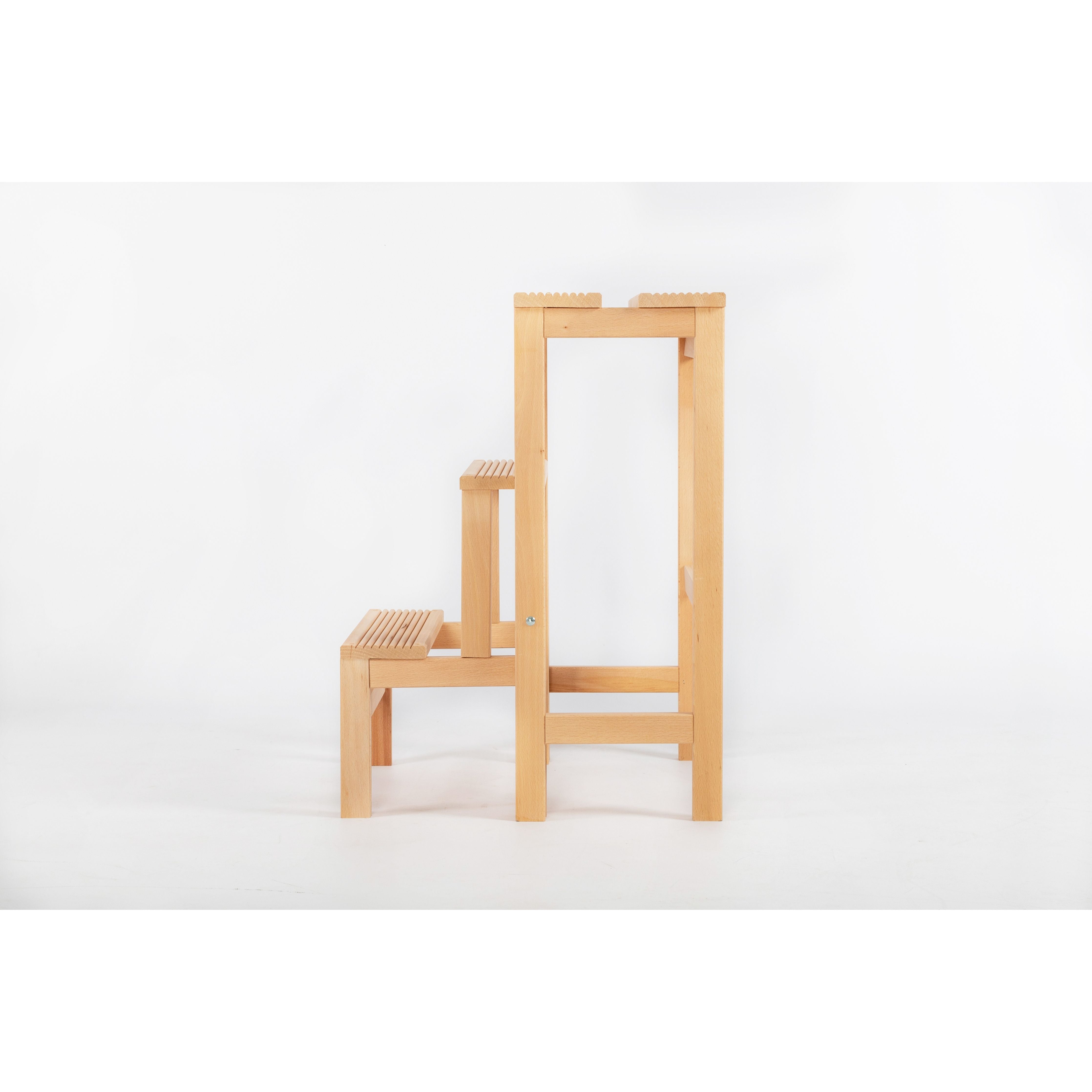 Inca Sgabello A Ribalta Con 3 Gradini In Legno Faggio Naturale