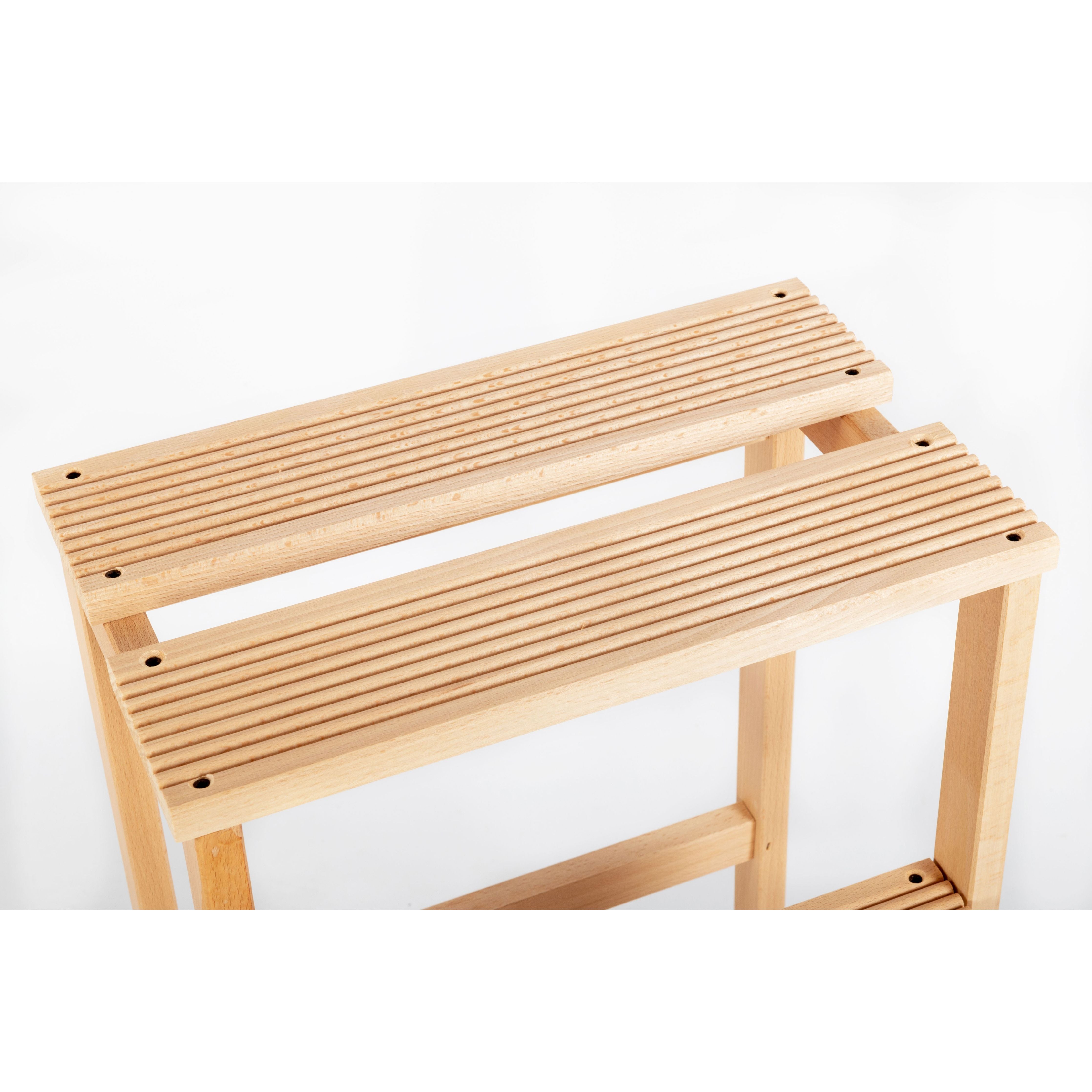 Inca Sgabello A Ribalta Con 3 Gradini In Legno Faggio Naturale