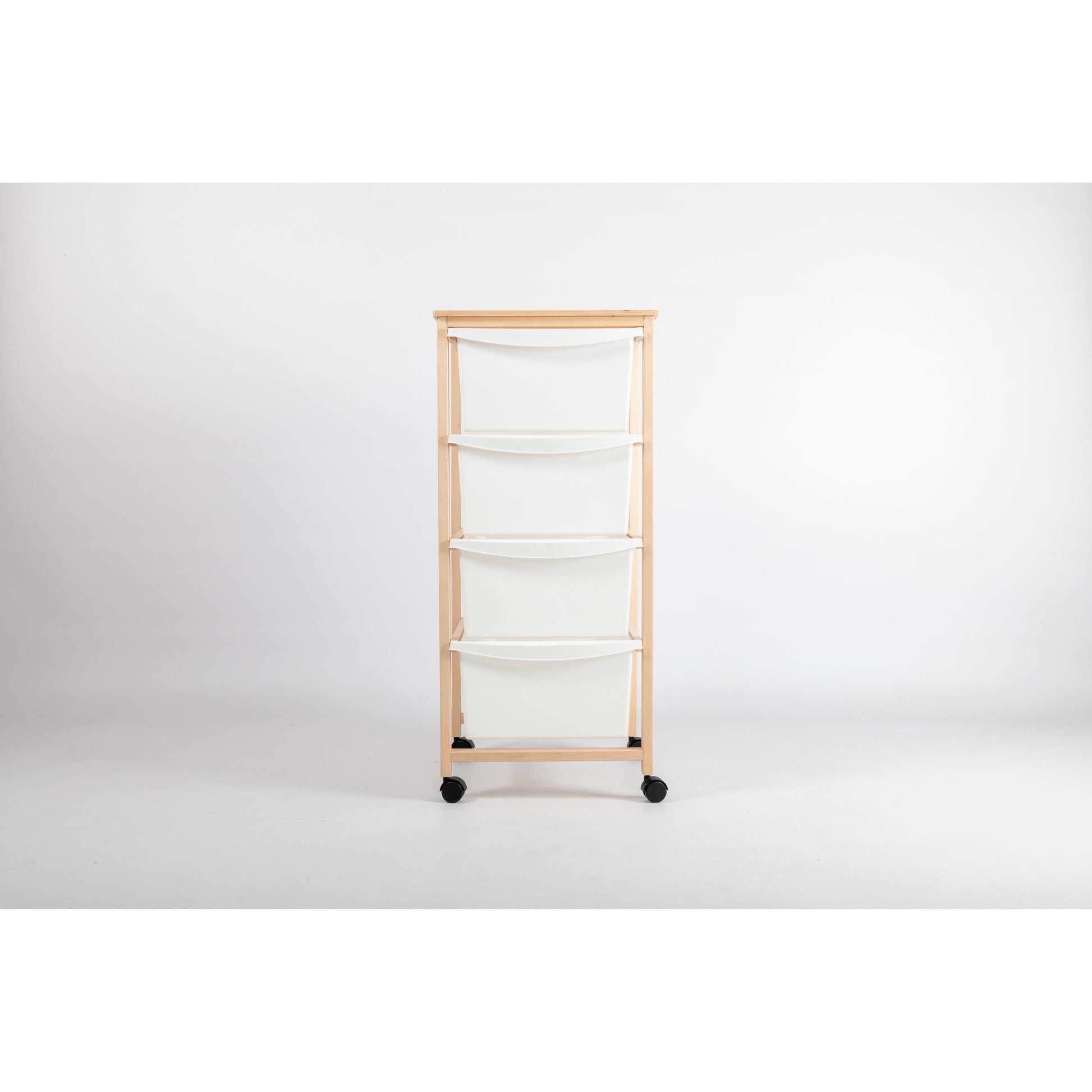 Inca Cassettiera In Legno Faggio Naturale Con 4 Ceste