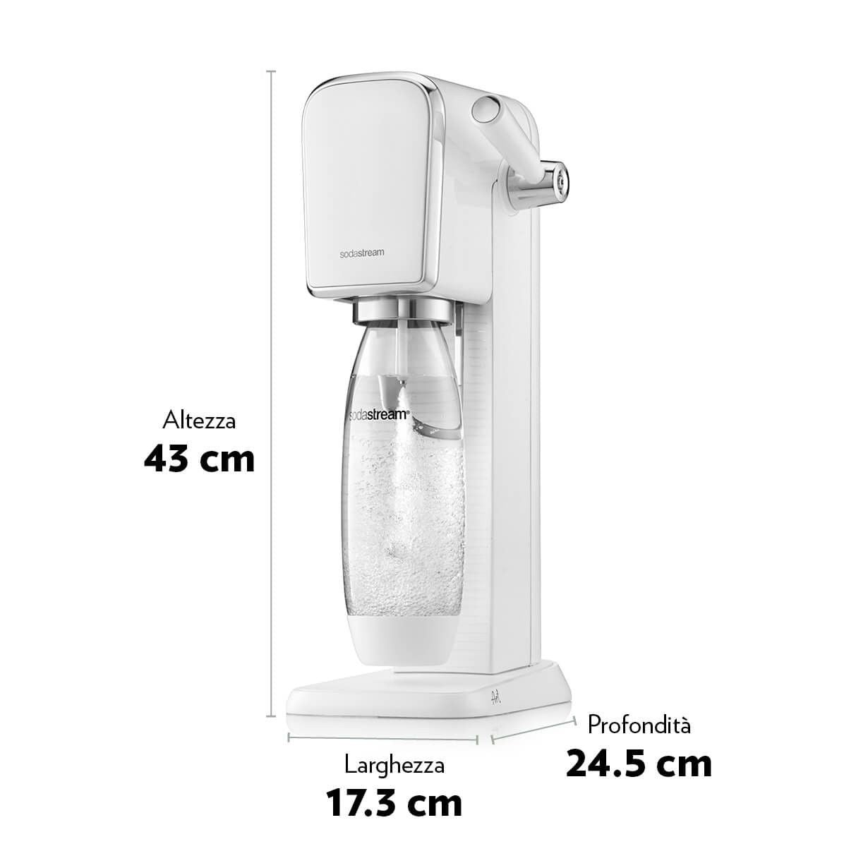 Sodastream Nuovo Gasatore Art Con Bottiglia In Pet Lavabile In Lavastoviglie Colore Bianco