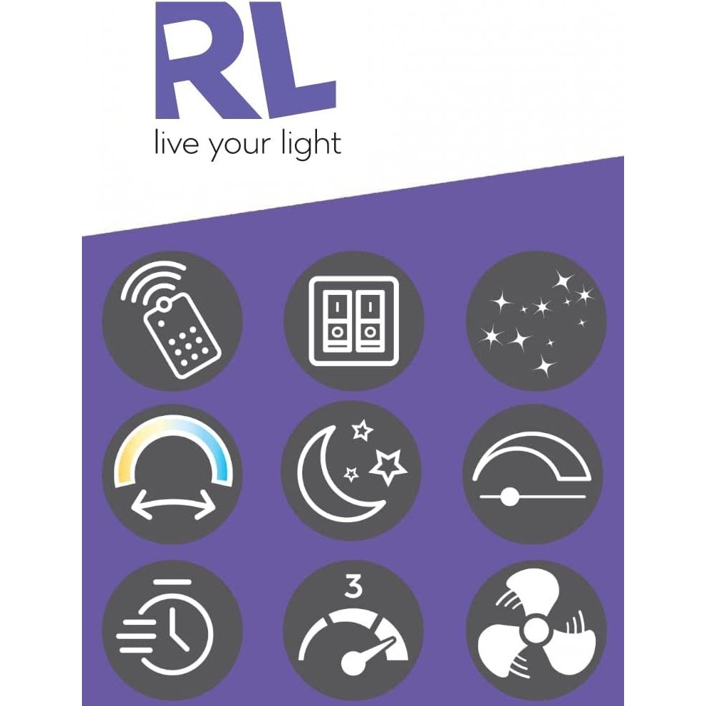 Stralsund Ventilatore E Plafoniera Led Con Effetto Cielo Stellato E RGB Con Telecomando Multifunzione E Regolazione Diam.50cm