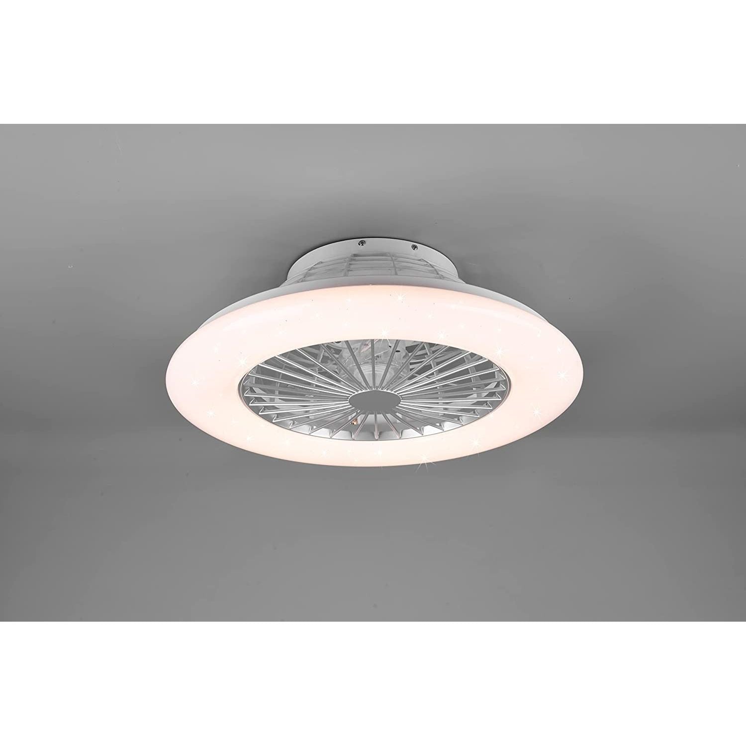 Stralsund Ventilatore E Plafoniera Led Con Effetto Cielo Stellato E RGB Con Telecomando Multifunzione E Regolazione Diam.50cm