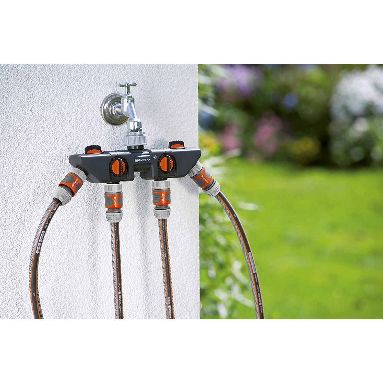 Gardena Distributore D’Acqua A 4 vie Con Possibilità di Collegamento Per 4 Dispositivi Al Rubinetto