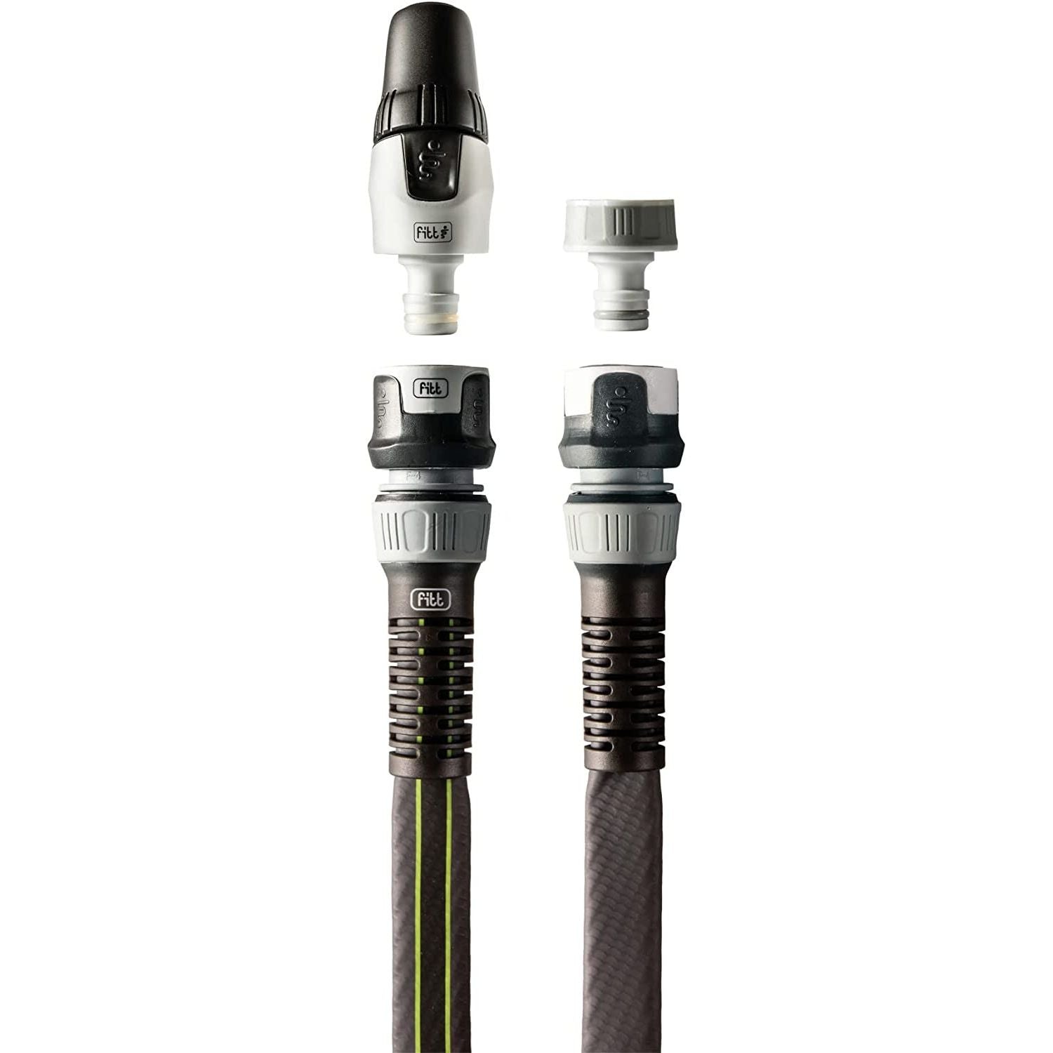 Fitt Force Tubo Acqua Per Irrigazione Giardino, Leggero, Resistente E Compatto, Per Uso Intensivo, Con Lancia, Colore Grey 25 M