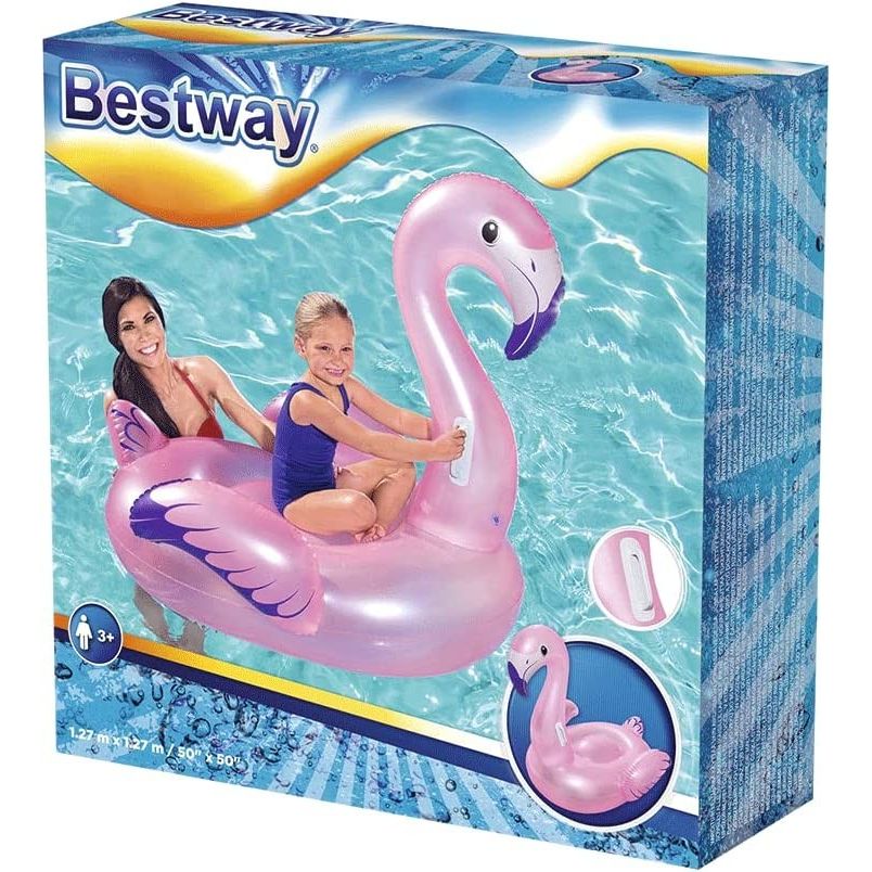 Bestway Materassino Cavalcabile  Fenicottero Da Mare E Piscina  Cm.127X127  Con Maniglie