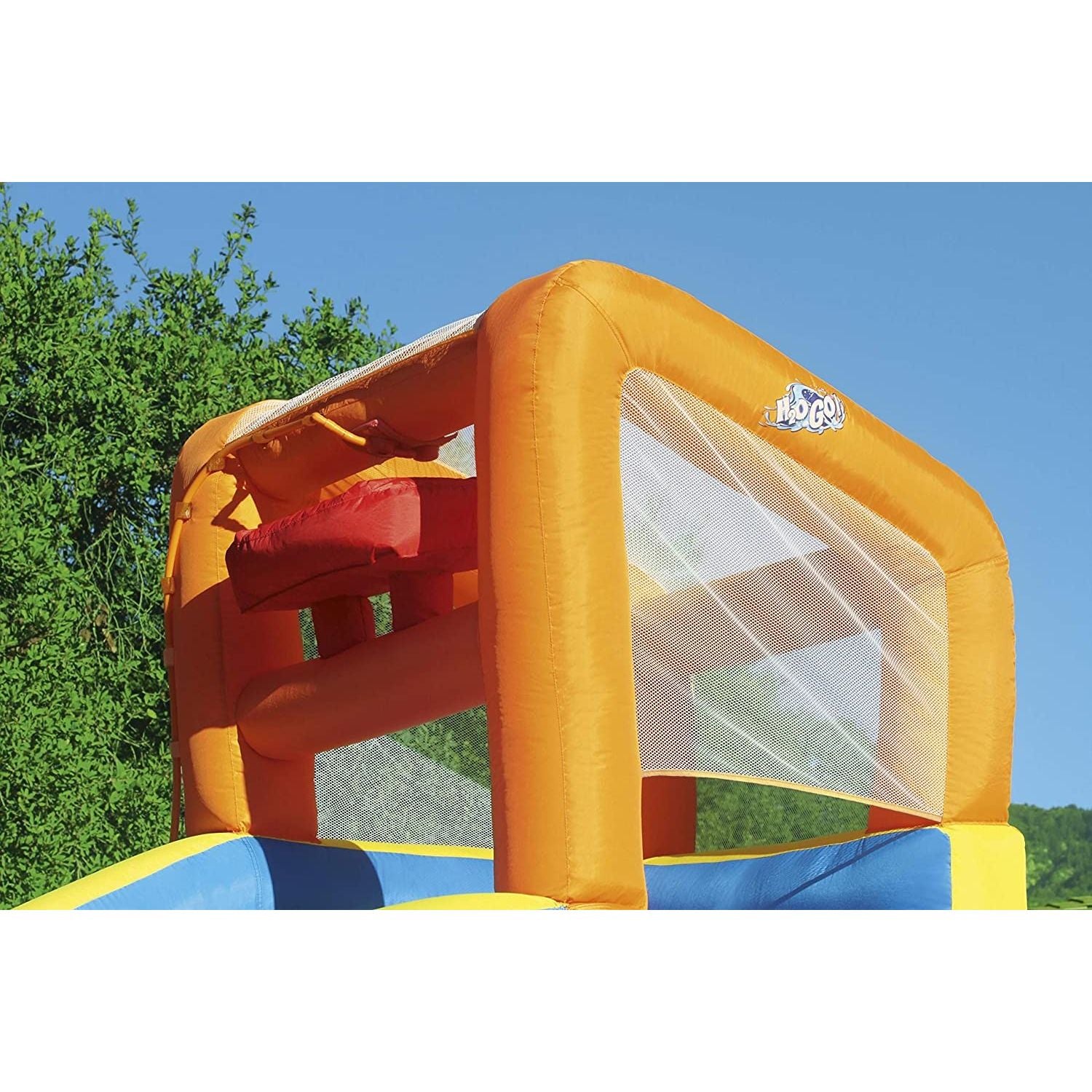 Bestway Parco Acquatico Turbo Mega Zone,Cm. 365X320X270,Con Scivolo,Spruzzi,Cannone Spara Acqua E Piscinetta Con Motore Incluso