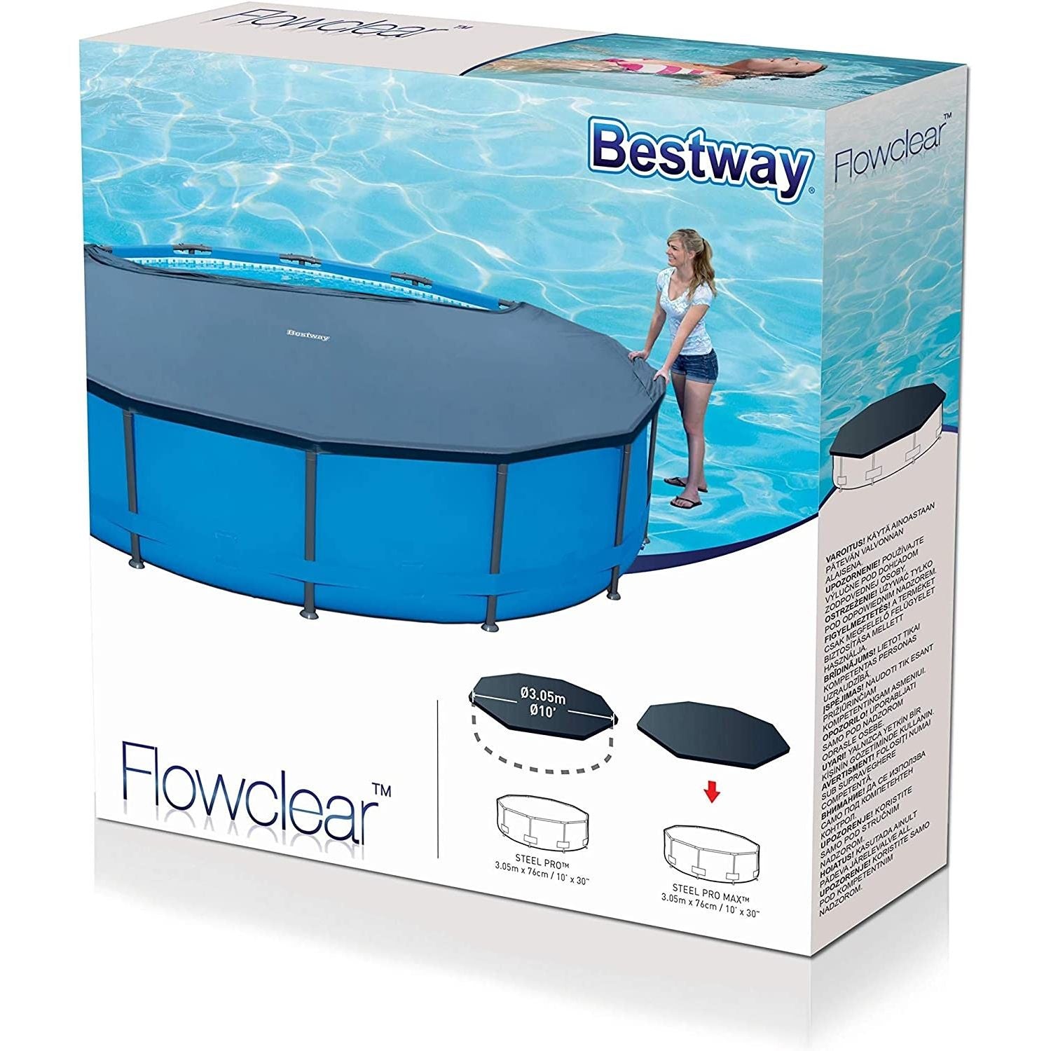Bestway Copripiscina Fast Set Steel Pro e Steel Pro Max Cm. 305
