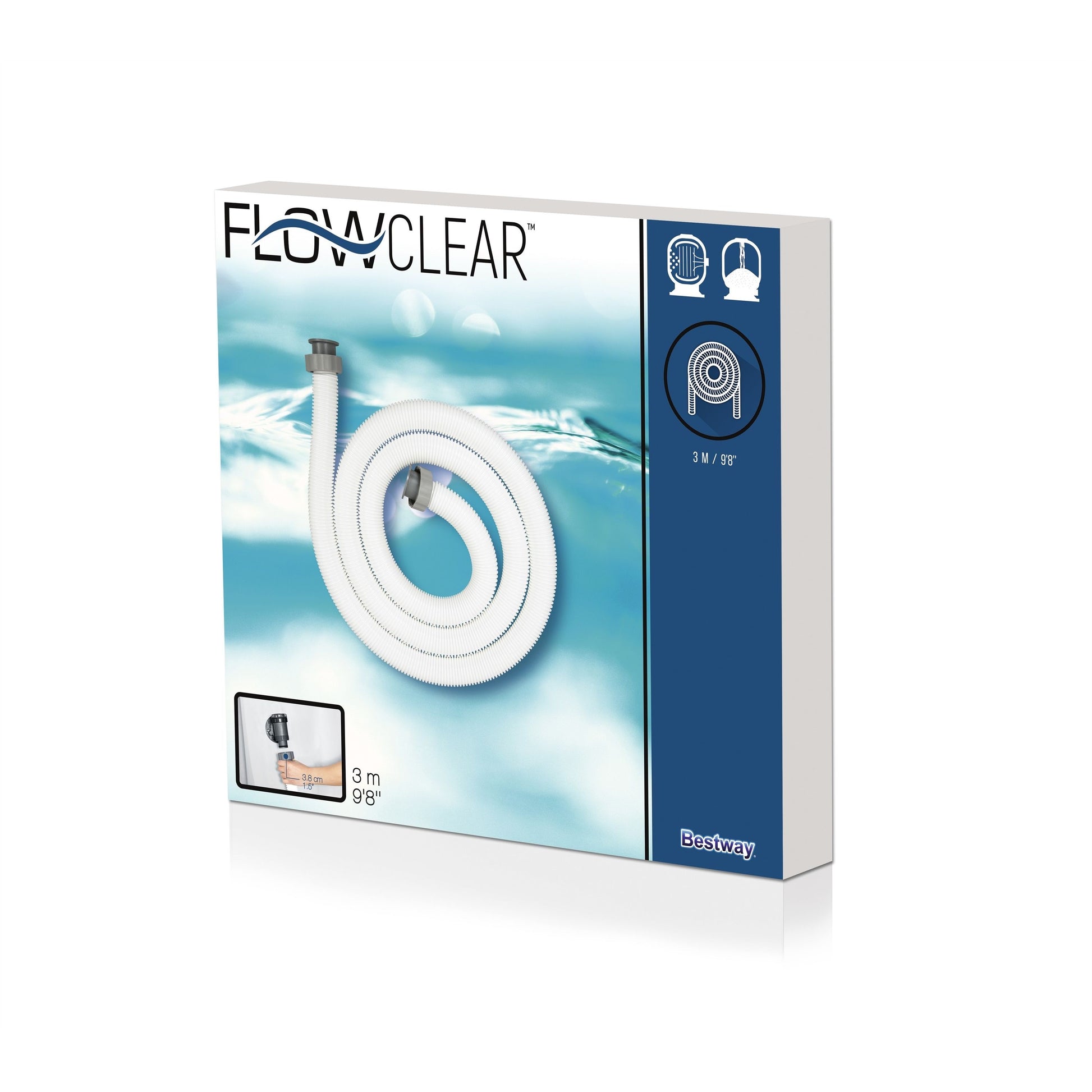 Bestway Tubo Da 3 Mt. E 38 Mm.Di Diametro, Adatto Per Pompe E Filtri A Sabbia Che Montano Tubi Da Mm. 38