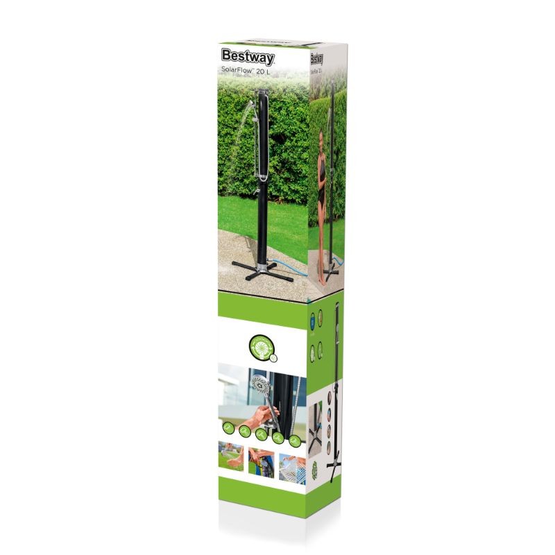Bestway Doccia Solare Da Giardino Serbatoio 20 L Con miscelatore, Doccino E Portaoggetti
