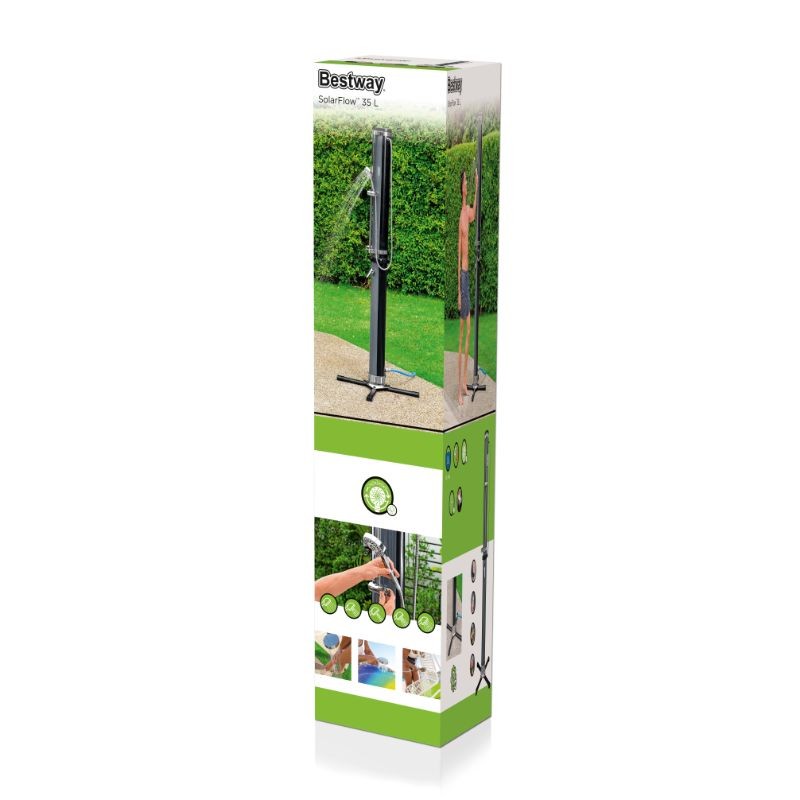Bestway Doccia Solare Da Giardino Serbatoio 35 Litri Con Miscelatore, Doccino E Portaoggetti