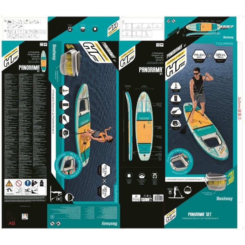Bestway SUP Hydro-Force Set Gonfiabile Panorama Con Oblo'