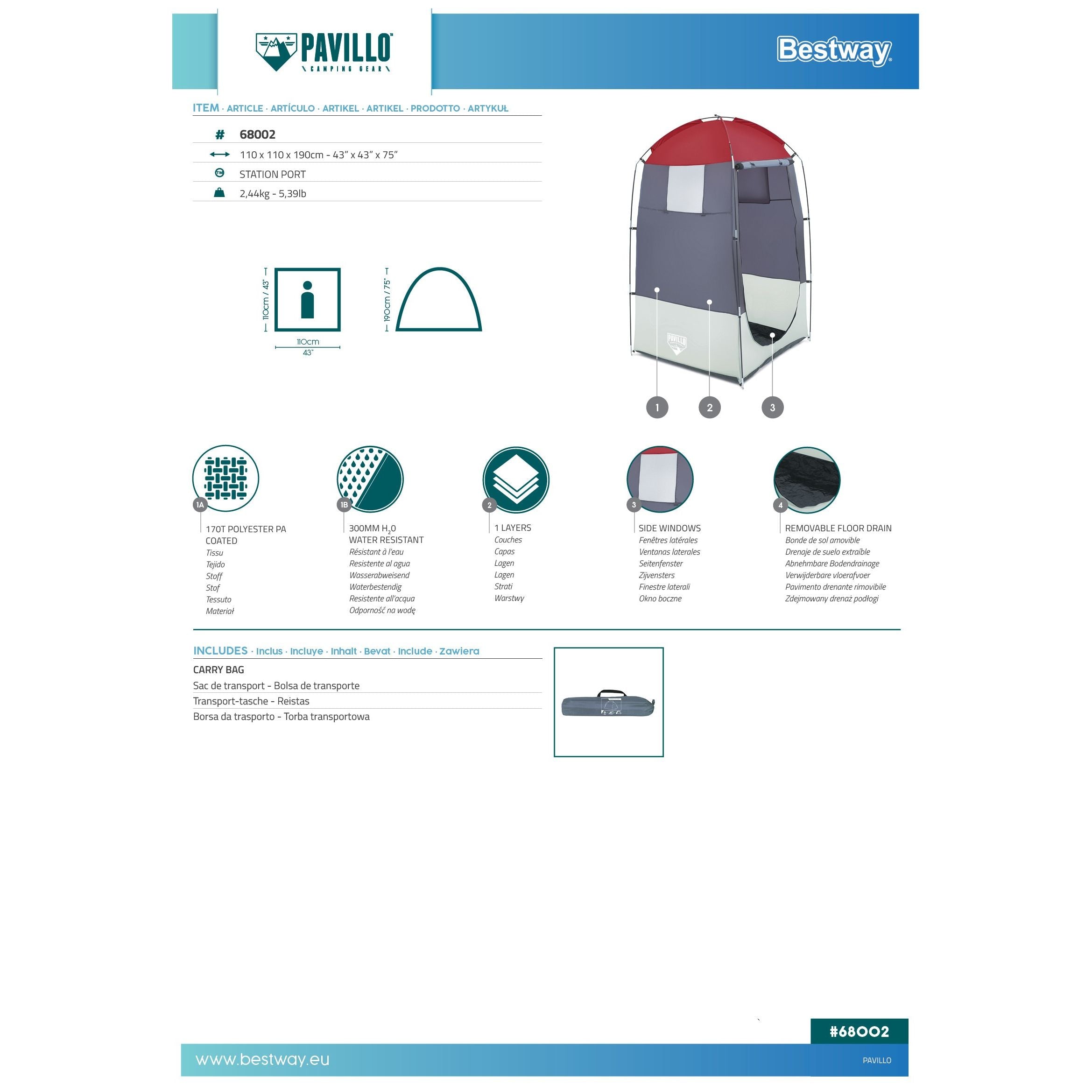 Bestway Spogliatoio Cabina Portatile