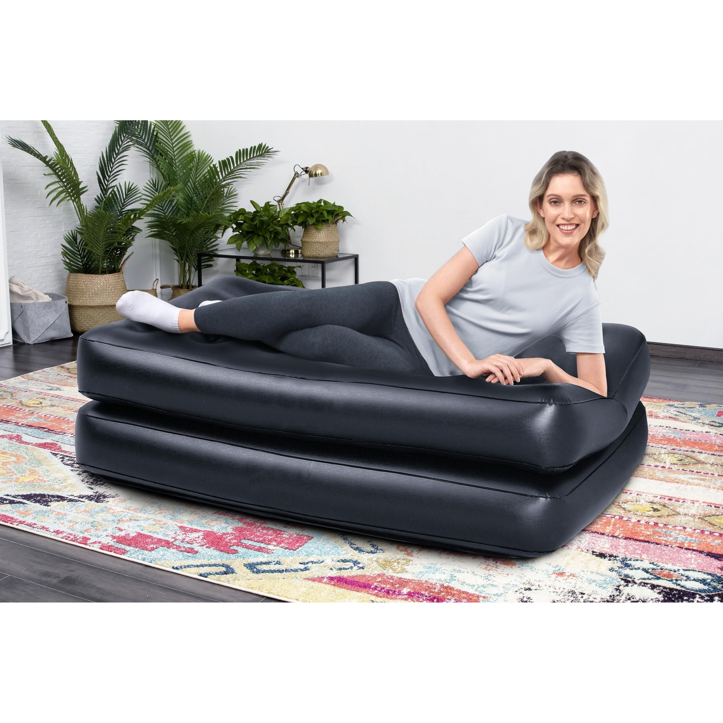 Bestway Divano Gonfiabile 5 Posizioni In 1 Colore Nero Cm. 188X152X64 Con Sacca Per Trasporto