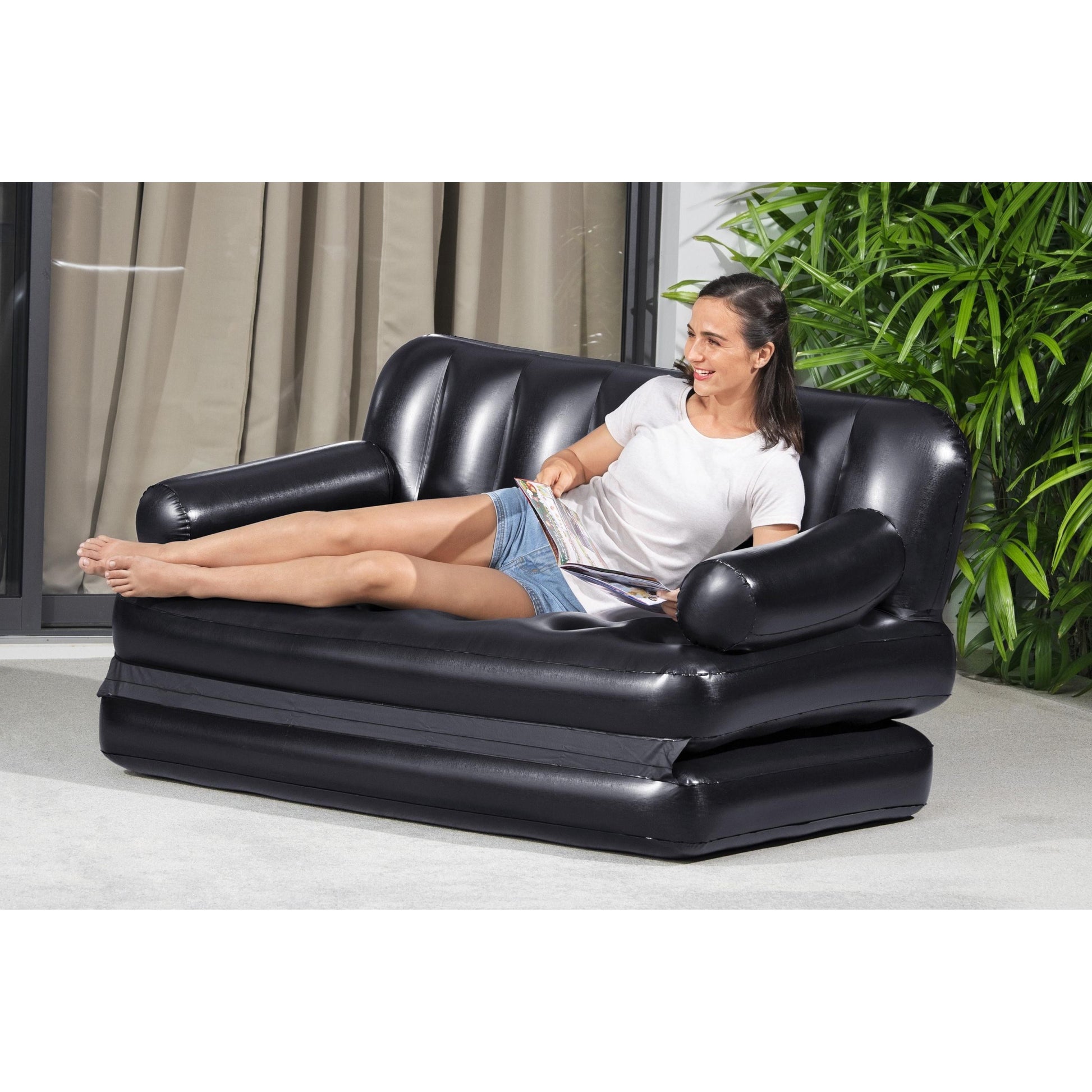 Bestway Divano Gonfiabile 5 Posizioni In 1 Colore Nero Cm. 188X152X64 Con Sacca Per Trasporto