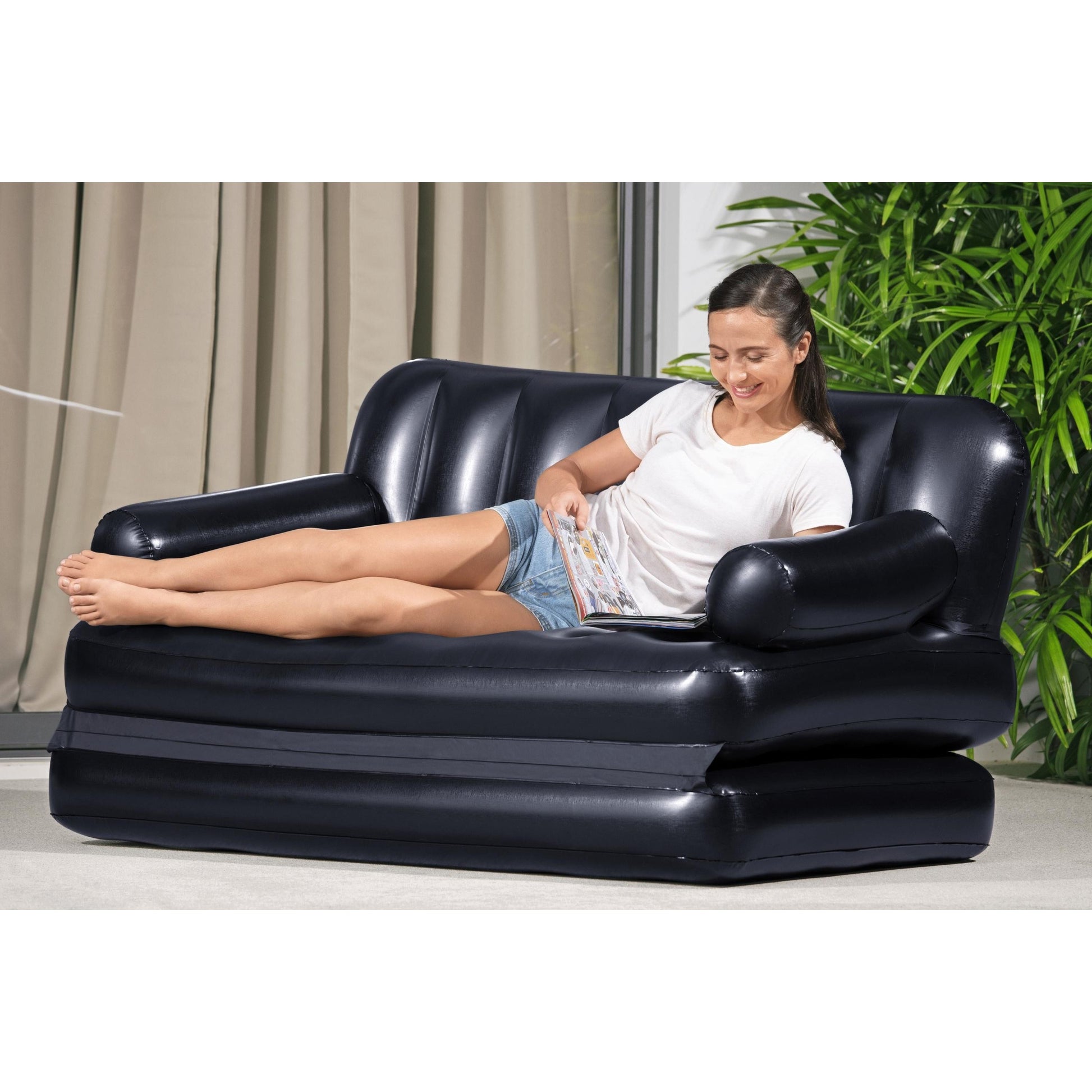 Bestway Divano Gonfiabile 5 Posizioni In 1 Colore Nero Cm. 188X152X64 Con Sacca Per Trasporto