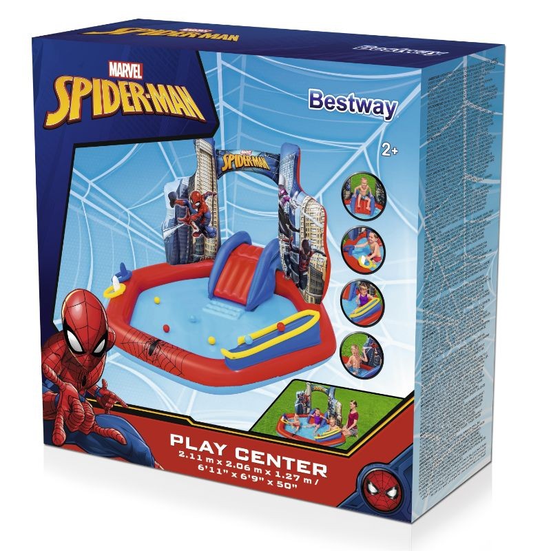 Bestway Play Center Gonfiabile Spider-Man 2,11 m x 2,06 m x 1,27 m Con Palline e Anelli