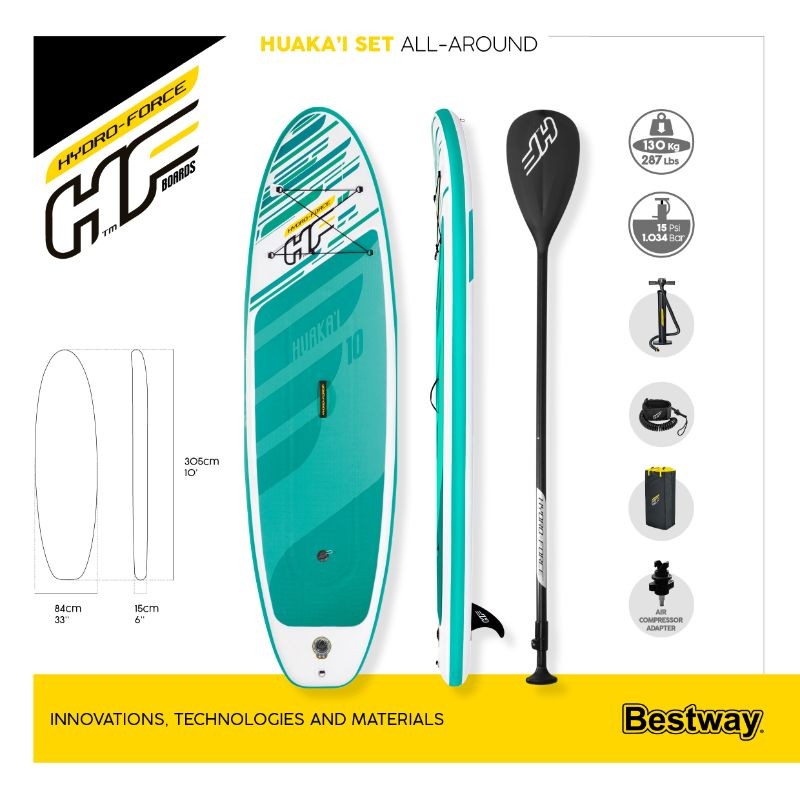 Bestway SUP Gonfiabile Hydro-Force HuaKa'i Tech 3,05 m