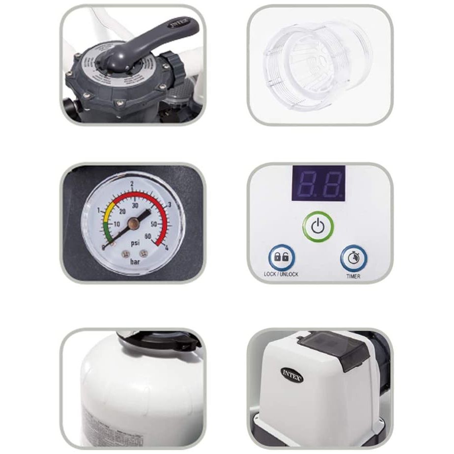 Intex 26644 Pompa A Sabbia Flusso D'acqua 4,500 L/h Flusso Di Sistema 4,000 L/h